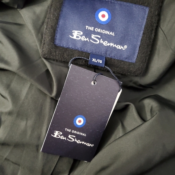 NWT BEN SHERMAN pea coat- XL Black - Picture 6 of 7